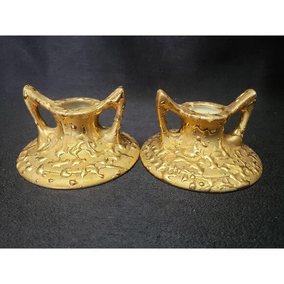 Dixon Art Studios 22 Kt. Weeping Bright Gold Table Decor Candle Holder Shaker + - Picture 4 of 11